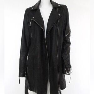 ALL SAINTS Asker Biker Leather Jacket US size 2
